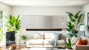 Efficiency and style of American Standard AC unit in a modern living room setting.