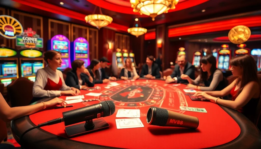 Enhance your gambling experience with MV88 audio quality in a luxurious casino setting.