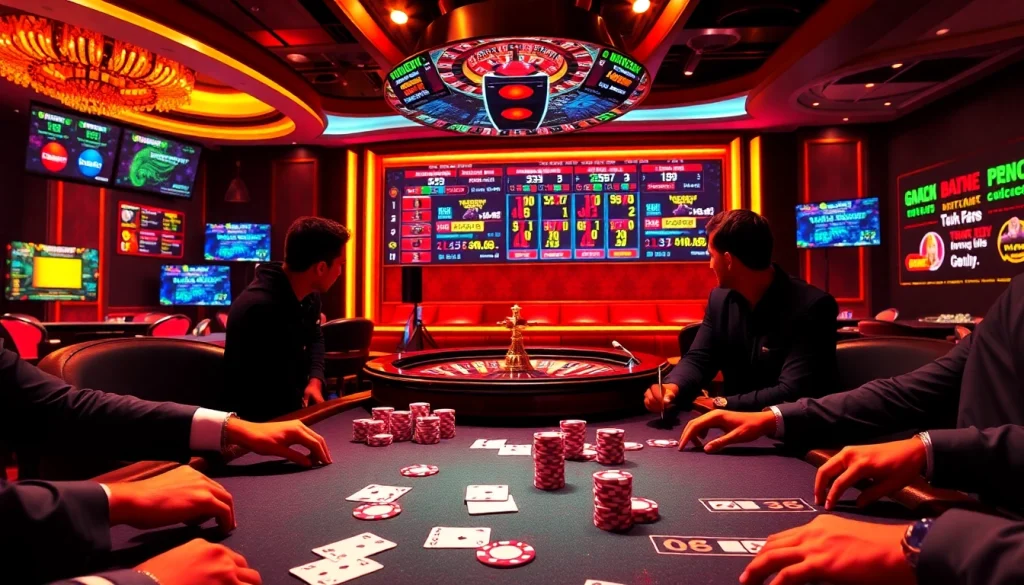 Experience the excitement of idn poker with vibrant poker chips and players at a casino table.