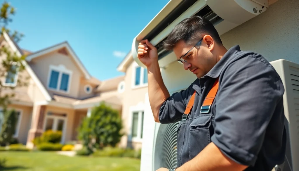 AC installation services by a professional technician in a suburban home showcasing quality work.