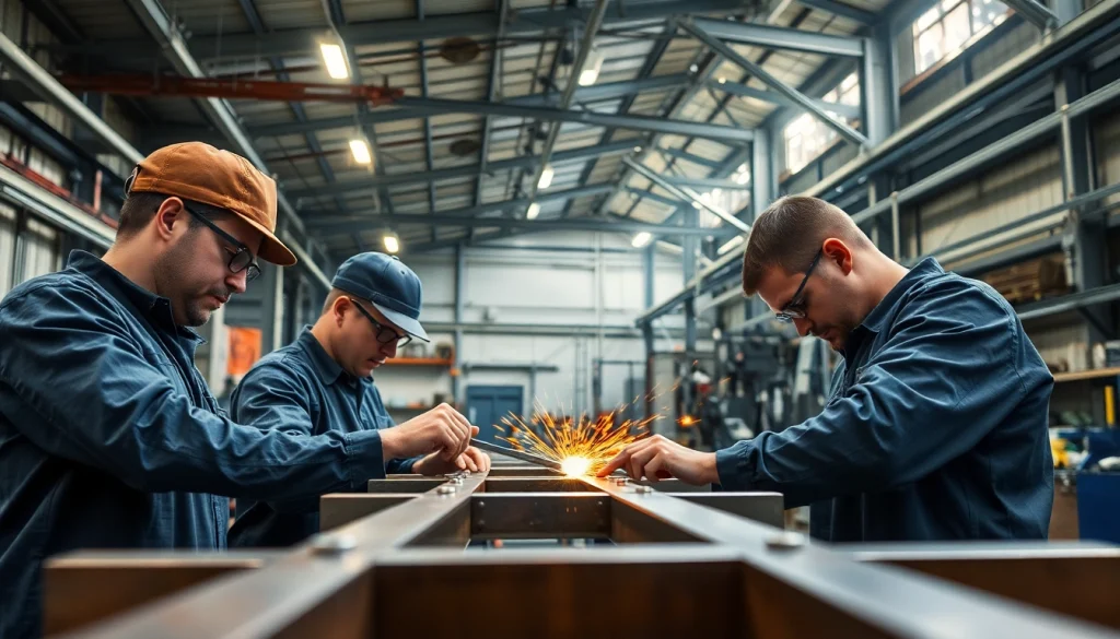Technicians engaged in industrial fabrication edmonton showcasing metal craft.