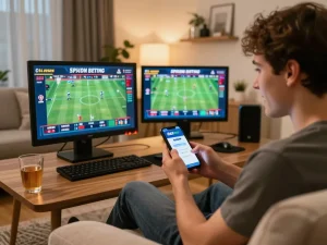 Exciting moment with 8xbet app in use for online sports betting from cozy home