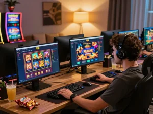 Engaging online gaming setup displaying EE88 casino interface on a sleek desktop.