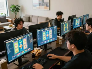 Players engaging with slot gacor challenges in an exciting online gaming tournament