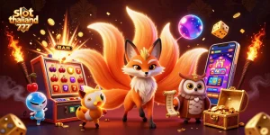 Experience the excitement of slot thailand 777 with vibrant characters and dynamic casino elements.