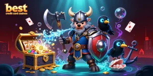Engage in thrilling gameplay at the best credit card casinos, with dynamic characters and vibrant casino elements.