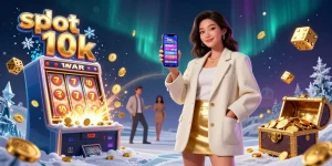 Experience big wins with slot 10k in this vibrant casino scene showcasing exciting 3D elements.