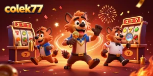Engage in thrilling gameplay at colek77 casino with vibrant characters and dynamic elements.