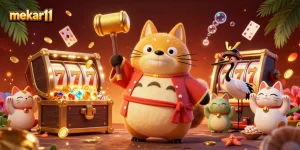 Mekar11 brings exciting slot adventures with vibrant characters and jackpot wins captured in lively 3D illustration.
