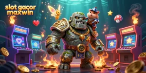 Experience the thrill with slot gacor maxwin showcasing vibrant characters and energetic gaming elements.