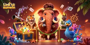Join the excitement of Link tải sunwin with a vibrant casino scene complete with themed characters!