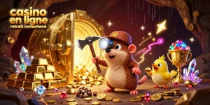 Action de jouer dans un casino en ligne avec retrait instantané, récompenses et jeux excitants.