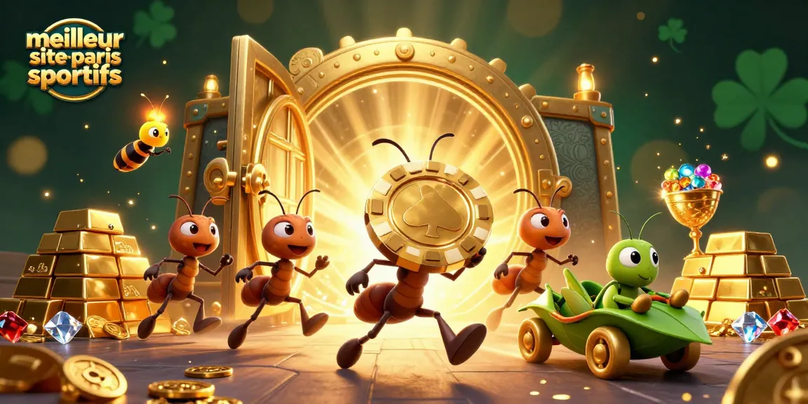Le meilleur site de paris sportifs vous entraîne dans un univers ludique avec des fourmis en action.