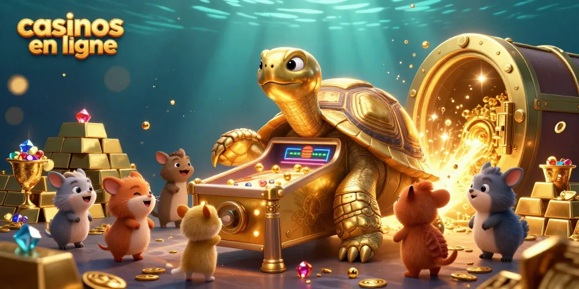 Des joueurs de casinos en ligne découvrent une tortue géante en 3D dans une ambiance palpitante, pleine de trésors et d'excitation.